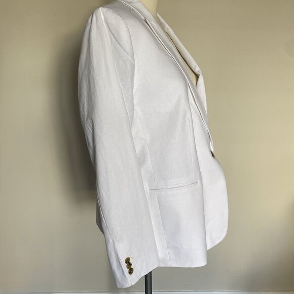 EUC J.CREW White Linen Blend Blazer sz 20 - Picture 4 of 7